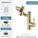 Lefton Rotatable Bathroom Faucet BF2204 with Pop-up Bathroom Sink Drain Stopper Without Overflow D01 (Contemporary, Brushed Gold)