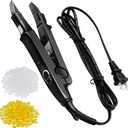 Lothee Hair Extension Tool with Keratin Glue Granule Beads, US Plug, Professional Hair Extensions Tools Heat Iron Connector Wand for U Tip Hair Extensions, B Head (Black)