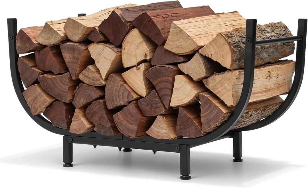 30" Firewood Rack Outdoor Indoor, Heavy Duty Firewood Storage Holder Rustproof, Stable Log Holder and Metal Fireplace Decor Organizer Space Saving