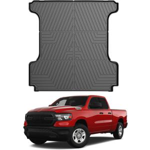 Mixsuper Liner Truck Bed Mat for Dodge Ram 1500 2019-2026 & 2019-2024 1500 Classic, Only for 5.7ft Bed, All Weather Bed Liner TPE Durable Odorless Black