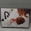 FGKQ Black Bathroom Faucet for Sink 3 Hole, Bathroom Sink Faucet with Pop Up Drain, 8 Inch Widespread Vanity Faucet 3 Hole, 360 Swivel Two Handle with Supply Lines