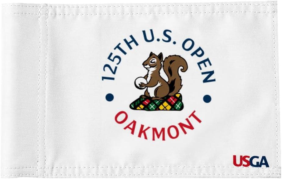 2025 US Open Flag Oakmont Golf Pin USGA Flag Practic Putting Green Golf Flag For Backyard Garden Double-Sewn 600D Nylon Miniature Pin Flag Regulation Tube Flag(white 8"x6")