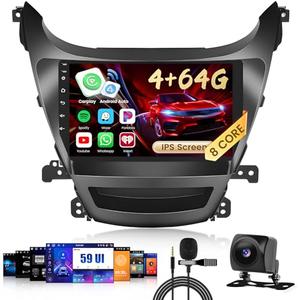 Inefala 4+64G for Hyundai Elantra Radio 2014 2015 2016 CarPlay Car Stereo Upgrade Android 15 9'' Touch Screen 8 Core Android Auto GPS Navigation AHD Backup Camera