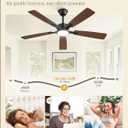 Fanbulous 52 Inch Ceiling Fans with Lights and Remote, Stepless Color Temperature Change & Dimmable 20W LED Ceiling Fan, 6 Speeds Reversible Quiet DC Motor for Bedroom, Living Room, Apartment, Black