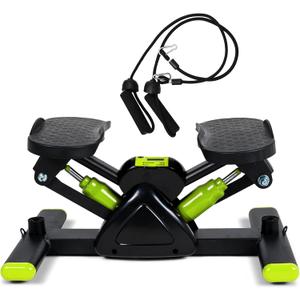 Leikefitness Steppers for Exercise Mini Stair Stepper, Cardio Workout Equipment, Twist Stair Stepper with Resistance Bands Up-Down Motion for Full Body Workout Exercise Equipment for Home (Green)