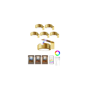 EZVALO Picture Lights for Wall, 2000mAh Rechargeable Battery Magnetic Poster Lights with 3 Color Temps & 12 RGB, Remote Dimmable Timer Painting Light, Wall Decor Light for Art Display, Frame (6 Pack)