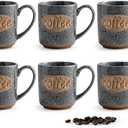 LYEOBOH Espresso Cups, Coffee Cups, Tea Cup - 3 oz Grey Ceramic Set of 6, Mini Coffee Mugs, Demitasse Cups, Espresso Shot, Microwave Dishwasher Safe, Ceramic Mugs, Perfect for Daily Use & Tea Time