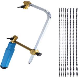 Precision Coping Saw with #1 to #8 Spiral Teeth Blades  Fast Cutting for Jewelry Making,Metal,Wood & Plastic Crafts  Spiral Jewelry Coping Saw for Woodworking & DIY Projects (11 x 5.9)