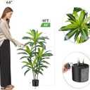 Dracaena Artificial Plant Indoor 4FT - Tall Faux Floor Plant in Pot - Large Tropical Fake Tree with Lifelike Leaves - Artificial Dracaena Tree for Home Office Living Room Decor