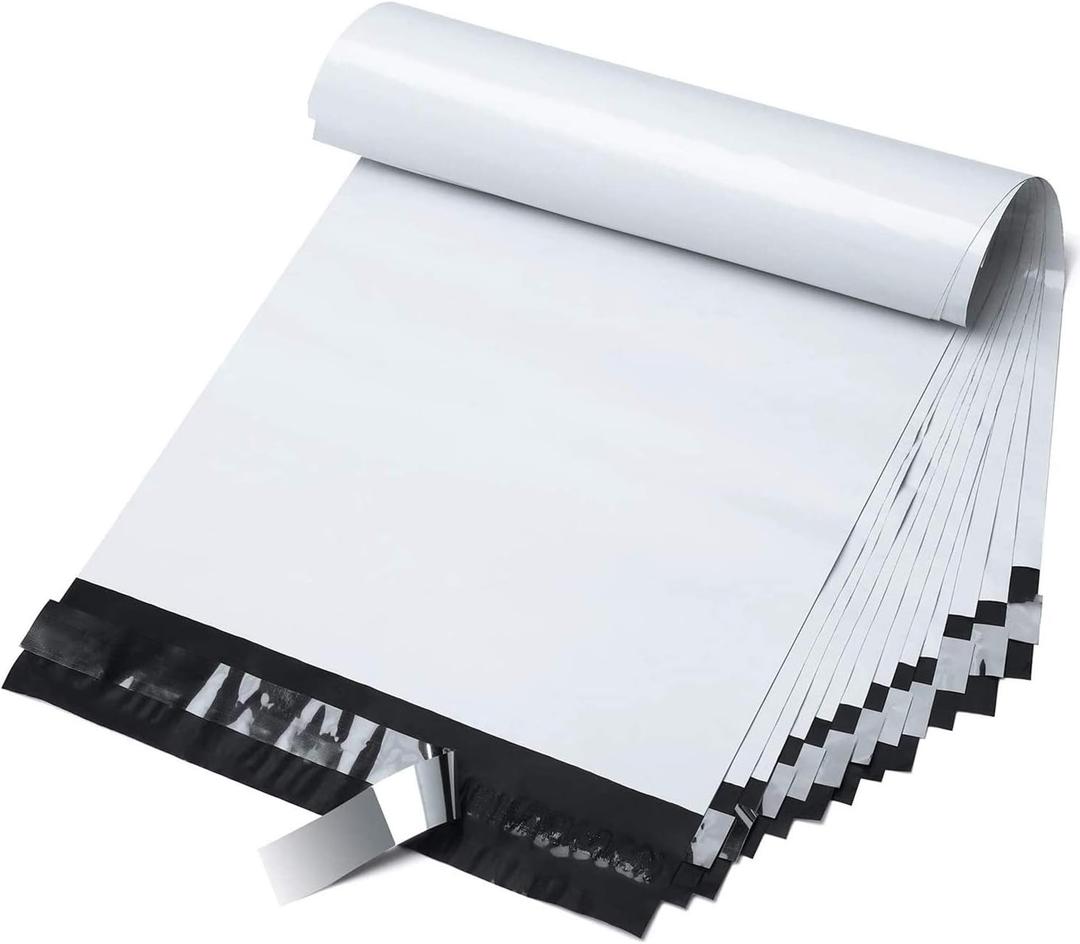 Fuxury 9x12 200 Pcs White Poly Mailers Shipping Envelopes, Self-Seal Envelopes, Enhanced Durability Multipurpose Shipping Bags Envelope, Keeps Items Safe & Protected
