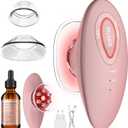 3-in-1 Body Sculpting Machine, Rechargeable Vacuum Massager for Skin Firming & Smoothing, Body Contouring Tool for Belly Arms, Legs & Back, Includes 2 Interchangeable Cups and Massage Oil