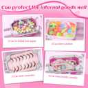 VILLCASE 4 Pack Mini Suitcase Favor Boxes - 6.5 Inch Portable Eyelash Storage Case with Rolling Wheels - Pink and Rose Red Lash Packaging Suitcase for False Eyelashes - Plastic Tiny Luggage