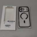 Misea Magnetic for iPhone 17 Pro Max Case Compatible with MagSafe [Never Yellowing] [Military Grade Drop Protection] Full Camera Lens Protector Plating Soft Clear Phone Case for Women, Black