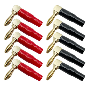 Wire Hole 90 Degree Bend Right Angle Gold Plated Connector with Soft Sheath(11 Red and 12 Black)