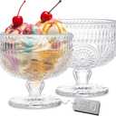 Kingrol 6 Pack Glass Dessert Bowls, 10 oz Mini Trifle Bowls, Glass Serving Bowls for Ice Cream, Fruit, Pudding, Snack, Cereal, Nuts