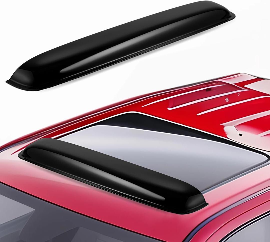 Extra Durable Wind Deflector for Sunroof Moonroof 37.8", Car Roof Top Window Visor Deflector Shade Guard with Adhesive Tape,Universal Smoke Black Sun/Rain Guard for Sun/Moon Roof - SR11000 (37.8" (980mm))