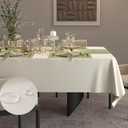 Table Cloth for Rectangle Tables, Waterproof Washable Double-Sided Tablecloth, Soft Thick Classic Table Cover for Dining, Wedding, Party Decorations - 60 x 120 Inch, Cream