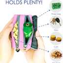 Dog Treat and Poop Bag Holder for Leash, 2 Waterproof Zipper Pouches for Pet Walking Accessories, with Dispenser, Training Clicker and 1 Free Roll (Pink)