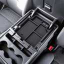 HGWEI Center Console Organizer Compatible with 2014-2018 Chevy Silverado/GMC Sierra 1500 & 2015-2019 2500HD/3500HD Interior Accessories, Middle Armrest Storage Box Insert Tray (Fit Jump Seat ONLY)