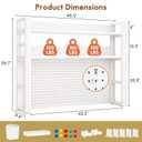 Lefedrasticity Desktop Bookshelf Organizer with Pegboard 3 Tier Desk Hutch Dorm Heavy-Duty Desk Shelf Organizer for Computer Desktop Organizer Shelf for Office Dorm Room Gaming Desks (White, 37.4" L)