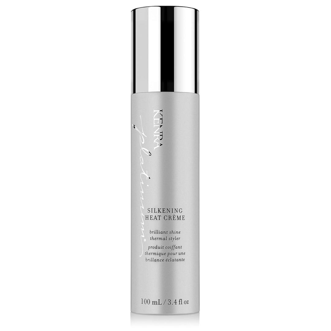 Kenra Platinum Silkening Heat Crme | Brilliant Shine Thermal Styler | Reduces Hot Tool Passes by 50% | Prevents Breakage & Improve Manageability | Heat Protectant | All Hair Types | 3.4 fl. Oz