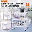 VEVOR Medical Mobile Trolley Cart with 2 Drawers & 3 Trash Cans, 3 Tiers Beauty Salon Rolling Trolley with 4 Silent Wheels & 2 Dirts Bucket & Bowl, Medical Utility Cart for Hospital Dental Clinic Lab