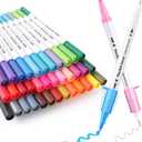 HQMaster Dual Tip Pens 36 Pack for Maker 3/Maker/Explore 3/Air 2/Air, 0.4mm & 1mm Color Pens Fine Point Pen Writing Drawing Accessories for Cutting Machine