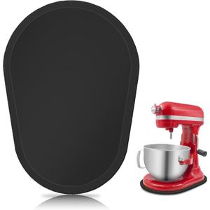 Bamboo Mixer Slider for Kitchen Aid 5-8 Qt Bowl Lift Stand Mixer, Kitchen Appliance sliding mat Countertop Storage Attachments, Mixer Accessories Sliding Tray Moving Board for Kitchen Aid (Black)