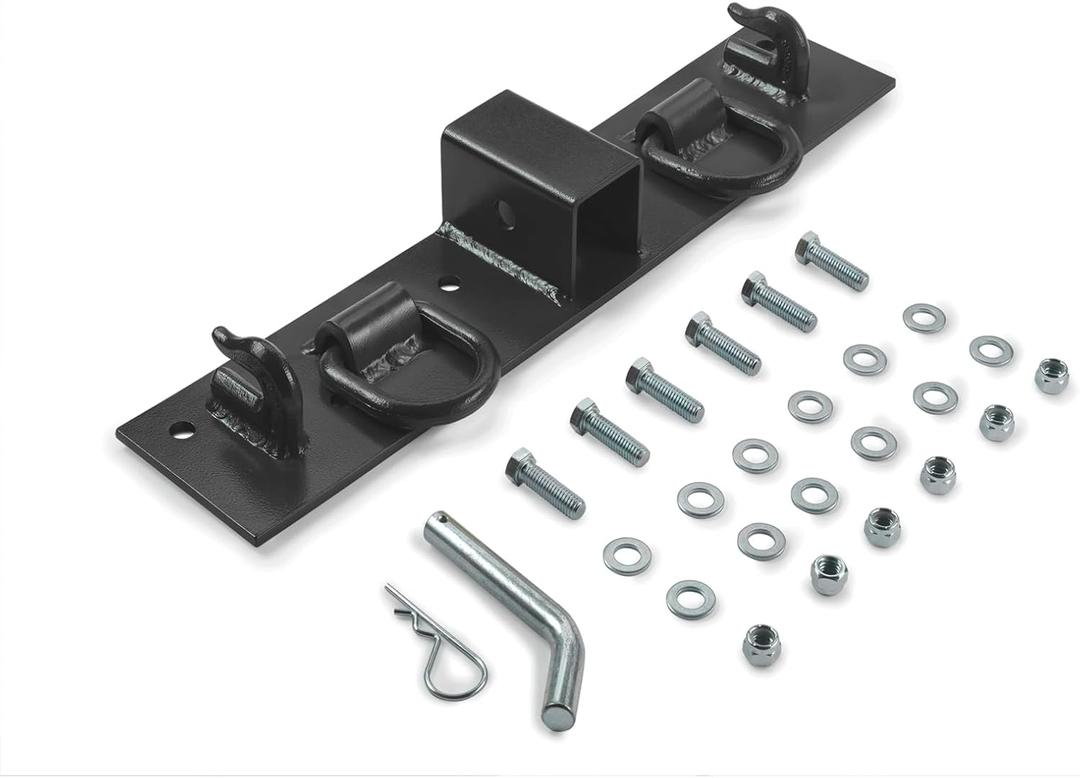 Tractor Bucket Hooks Bolt on Hooks 2 Receiver, G70 Grade Grab Hooks, Forged D Rings, Tow Hook Bolts for Universal Tractor Buckets (Black 1.5 Bolt)