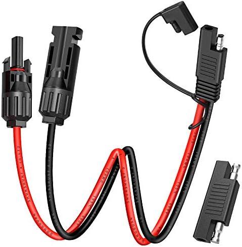 ELECTOP Solar Panel Connector Cable, 10AWG SAE Connector to Male & Female Solar Connectors PV Extension Cable Wire for RV Solar Panel DC Power Battery Charger with SAE Polarity Reverse Adapter
