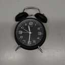 Peakeep 4 Inches Twin Bell Loud Alarm Clock for Heavy Sleepers, Backlight, Battery Operated Old Fashioned Alarm Clock for Bedrooms (3D-Dial, Black)