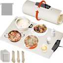 Warming Mat for Food  Silicone Heated Tray with Auto Reheat & Built-in Heating Element  Ideal Food Warmer for Parties, Buffets, Dinner & Gifts for Women