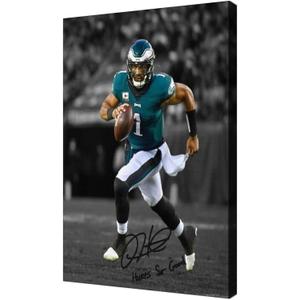 WHZKCYH American Football Sports Eagles Poster For Kids Fun Teen Birthday Christmas Gifts Jalen Hurts Rugby Star Posters Frames Canvas Wall Art Print Picture For Home Room Decor