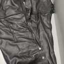 Dream Apparel Black Motorcycle Leather Chaps for Men Women Riding with Zip Out Liner, Cowboy Biker Chap Pants W/Four Pockets (X-Large)