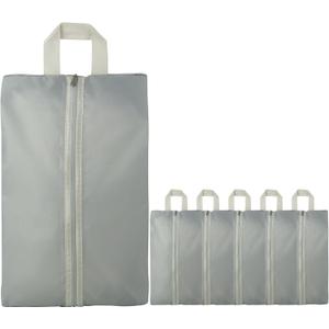 6pcs Portable Shoe Organizer, Travel Pouches with Zipper, Golf Shoe Bags, Clothes Bags, Soccer Cleats Bag Shoe Pouch for Gym, Waterproof, Odor-Resistant (Grey)