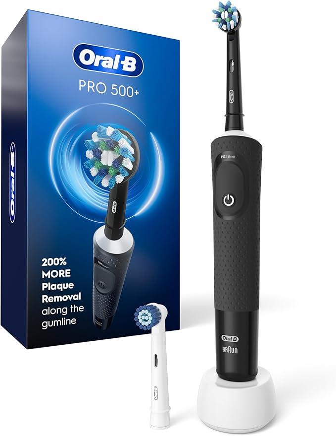 Oral-B Pro 500 Electric Toothbrush with (1) Brush Head, Rechargeable, Black 