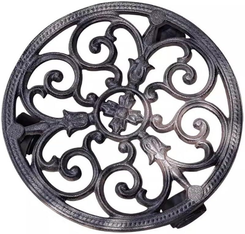 Plant Caddy with Wheels, Plant Tray Flower Pot Plant Stand for Indoor and Outdoor, Iron Plant Stands Decorative Plant Caddy Classical European Retro Plant Trays Dolly (Color : Style B)