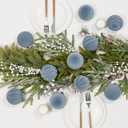 12 Pcs 3.15 Inch Velvet Christmas Tree Ornaments BulkFlocked Christmas Balls Plastic Shatterproof Xmas Hanging Ornaments Decorations Set for Tree Garland Wreath (Gray Blue)