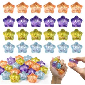 XingXing 24Pcs Glitter Heart Squishy Fidget Toys (Star), OneSize