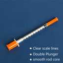 U-100 1mL Syringe with 30G 1/2 inch Needles Individual Package Pack of 100