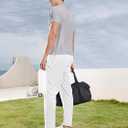 NORTHYARD Men's Joggers Athletic Workout Track Pants Running Gym Training Sweatpants with Zipper Pockets Open Hem (White, S)