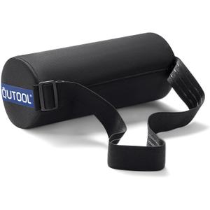 QUTOOL Lumbar Roll, Lumbar Support Pillow for Office Chair with Non-Slip Wider Strap, Back Pain Relief & Posture Improvement, Washable Cover, Office Desk & Car Accessories, Medium Soft