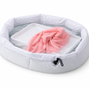 Inflatable Mattresses with Plates and Pink Towels