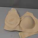 Vertvie 2026 Womens Wireless Jelly Bras Push Up Cup-Engineered Support Deep V Lift Bra Seamless No Underwire T-Shirt Bralette(Sand,40C)