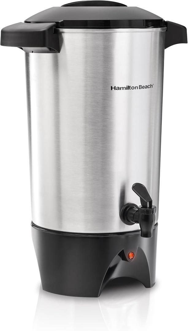 Hamilton Beach 45 Cup Coffee Urn and Hot Beverage Dispenser, Silver (EXP 12/01/26)