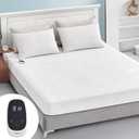 Heated Mattress Pad Twin XL Size Electric Mattress Bed Warmer 9 Heat Settings, 1-12 Hours Auto Off, Memory Function Deep Pocket, Fast Heating, Machine Washable Twin Plus 39 x 80 (White)
