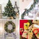 2 x 9 PCS Green Christmas Tree Bows 4.5" Xmas Wreath Bow with Pine Needles Berries Jingle Bells Bowknot Christmas Tree Ornaments for Garland Party Crafts DIY Gift Wrapping Decoration