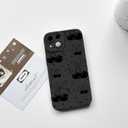 NITITOP Compatible with iPhone 13 Mini Case Cute Cherry Bow Ribbon Pattern for Girls Women Soft TPU Durable Full Camera Lens Shockproof Protective Cover - Black