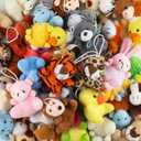 32 Piece Mini Plush Animal Toy Set, Cute Small Animals Plush Keychain Decoration for Themed Parties, Kindergarten Gift, Teacher Student Award, Goody Bags Filler for Boys Girls Child Kid Laxdacee