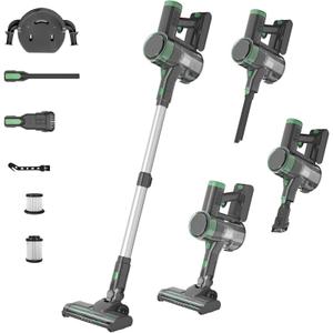 Cordless Vacuum Cleaner, 45Kpa Powerful Stick Vacuum with HEPA Filter,45Mins Rechargeable Battery, Anti-Tangle V-Roller, Lightweight Handheld for Hardwood Floor, Carpet, Pet Hair, Home and RV Cleaning